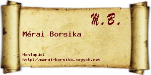 Mérai Borsika névjegykártya